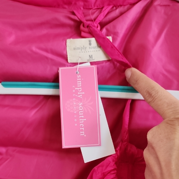 NWT Simply Southern Pink Puffer Vest, Medium - Picture 10 of 12